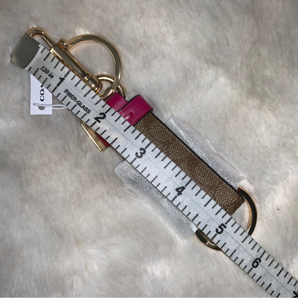 NEW! COACH Trigger Snap Bag Charm Double End Valet Key Ring Rainbow Heart NWT! - Picture 13 of 16